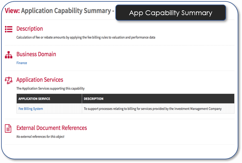 Application Capability Summary