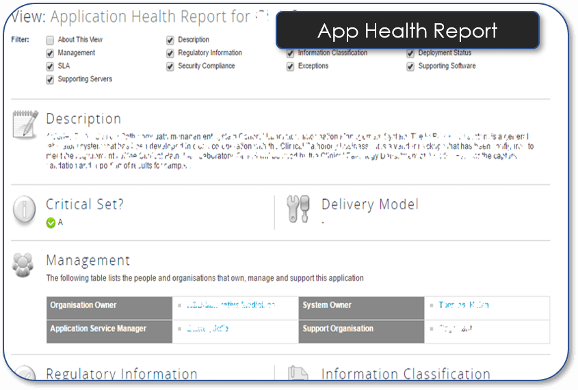 Application Health Report
