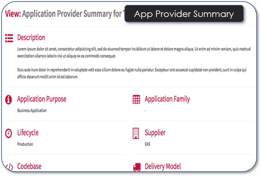 Application Provider Summary