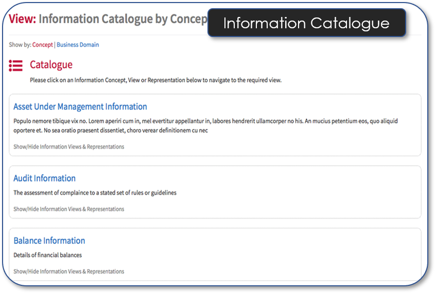 Information Catalogue By Concept