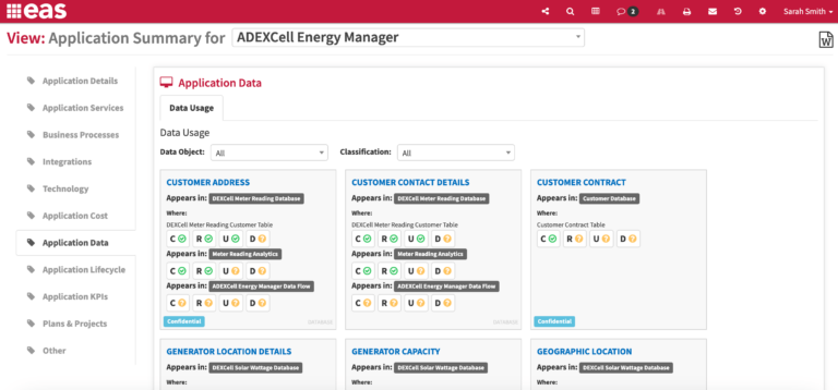App Summary Showing Classified Data